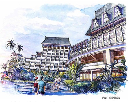 三亚亚龙湾假日酒店―外观手绘图